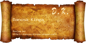 Dancsa Kinga névjegykártya
