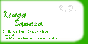 kinga dancsa business card